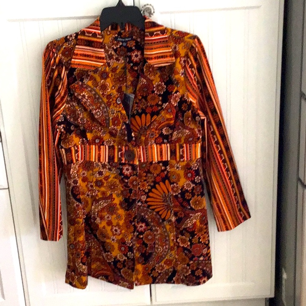 Athena Marie Long Jacket, 97% cotton 3 spandex,  Fall colors!